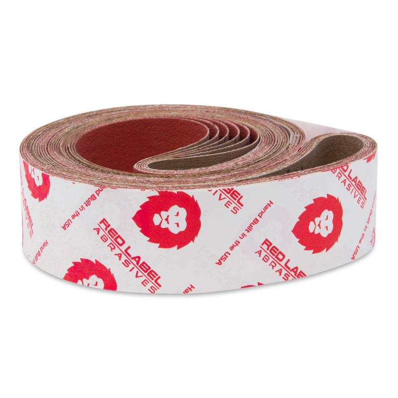 Red Label Abrasives 2 X 72 Inch 80 Grit Metal Grinding Ceramic Sanding Belts, Extra Long Life, 6 Pack - Image 1